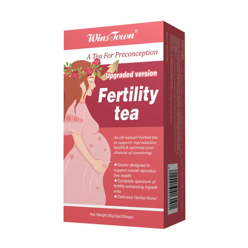 Box of fertility tea with 3x30 tea bags for reproductive health support