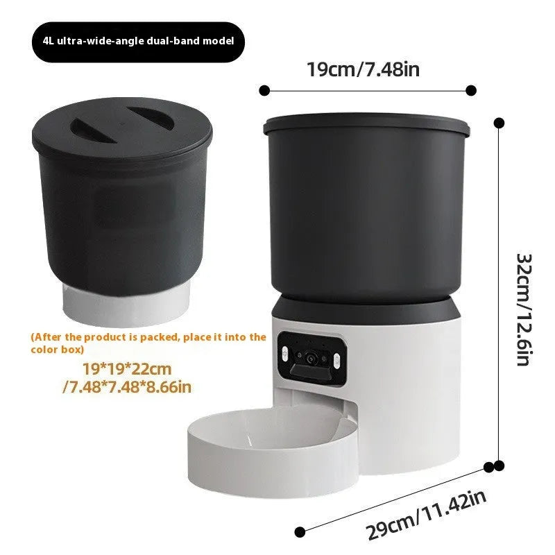 4L smart pet feeder with automatic timer and optional camera monitoring features