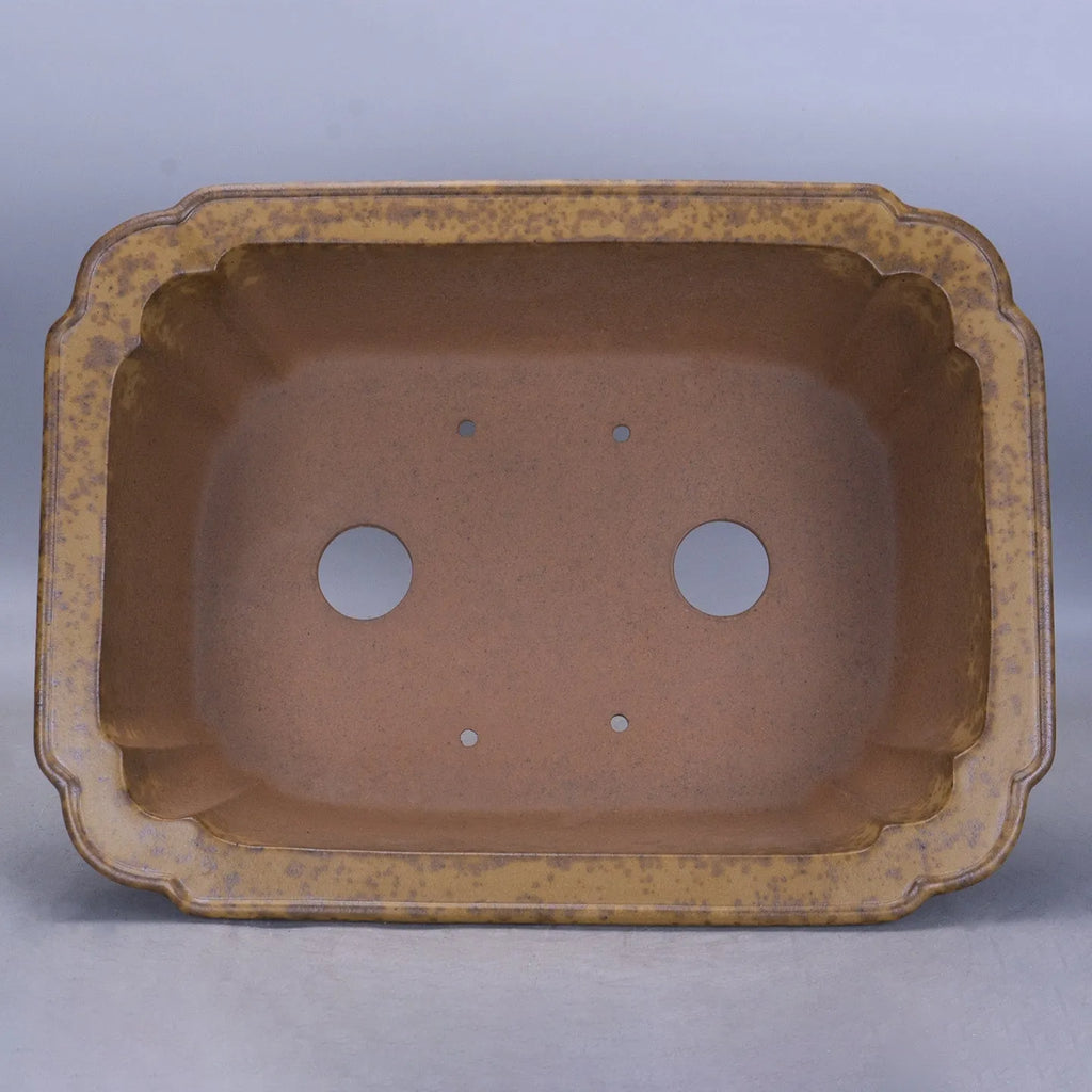 Purple sand rectangular segmented flowerpot with hand-changed design and double pumping angle.