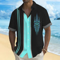 Multicolour printed men's loose fit leisure shirt in cardigan style