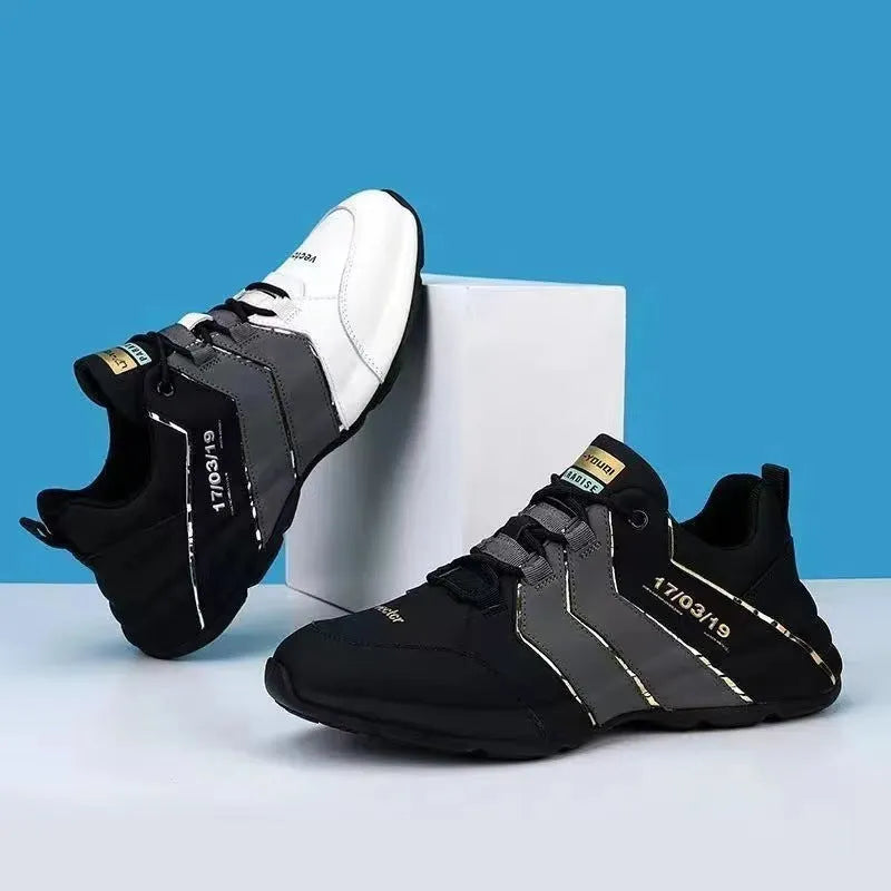 Men's thick sole casual sneakers with mesh lining in multiple colour options