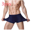 Men's modal boxer briefs with U convex design in multiple colour options on size chart