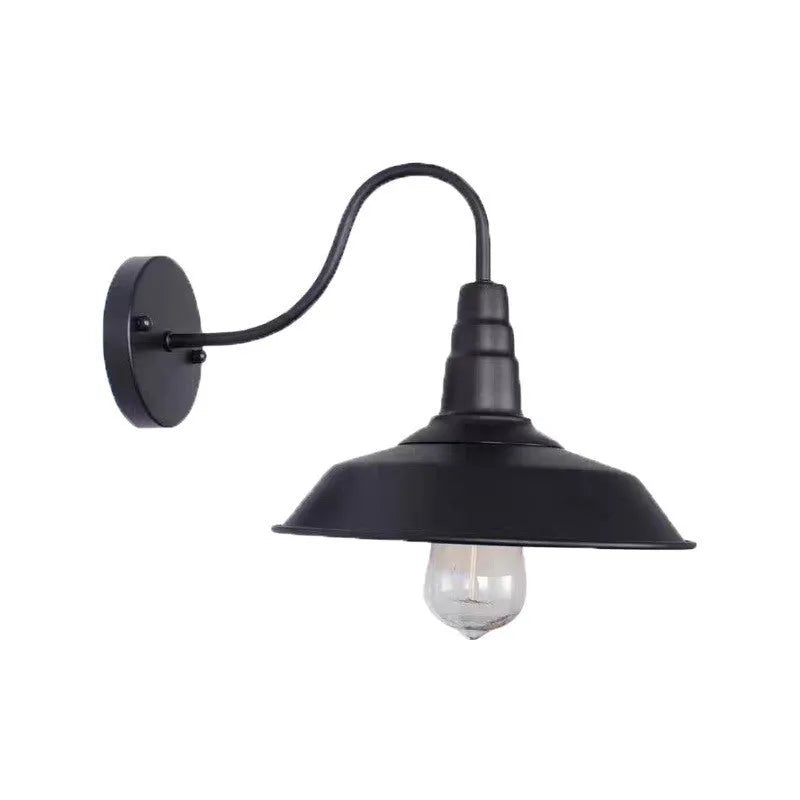 Retro style villa courtyard wall lamp in copper or silvery finish with bevel or right angle mounting
