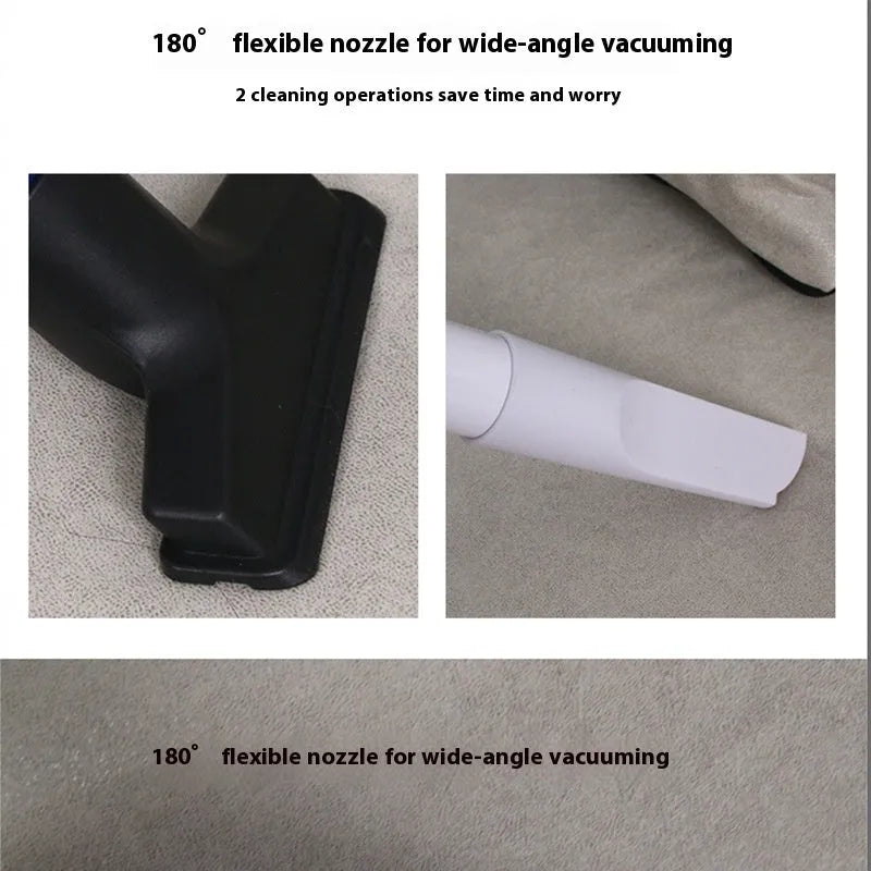 White flagship wired vacuum cleaner with suction mop integrated and anti-mite head on hard floor