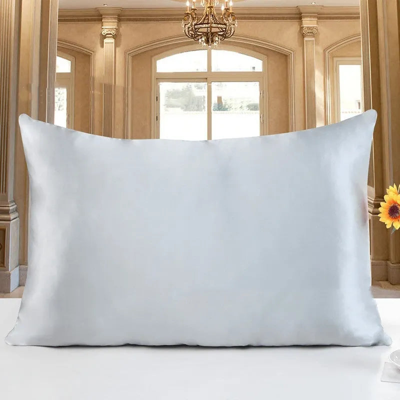 19 Momme double-sided silk pillowcase in apricot colour with hidden zipper closure
