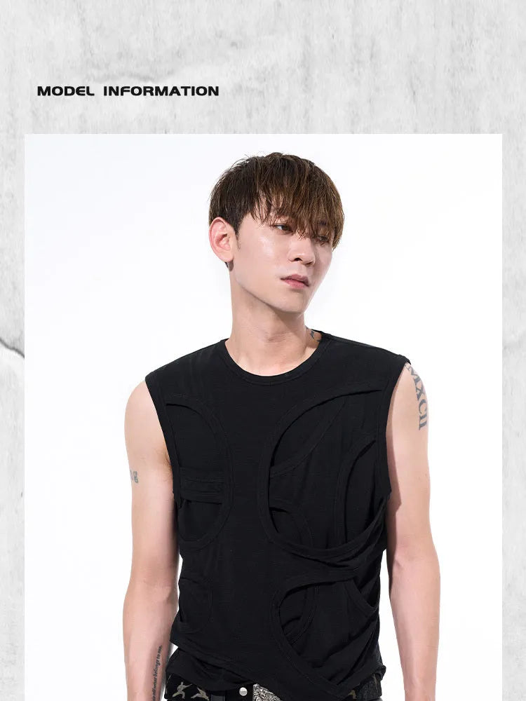 Men's solid colour lyocell summer vest with round neck tank top design