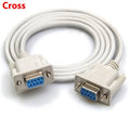 Female to female DB9 RS232 serial cable 1.5 metres long milky white colour