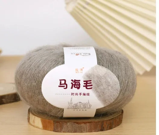 Mohair wool ball DIY kit for hand-woven scarf in 34 colour options