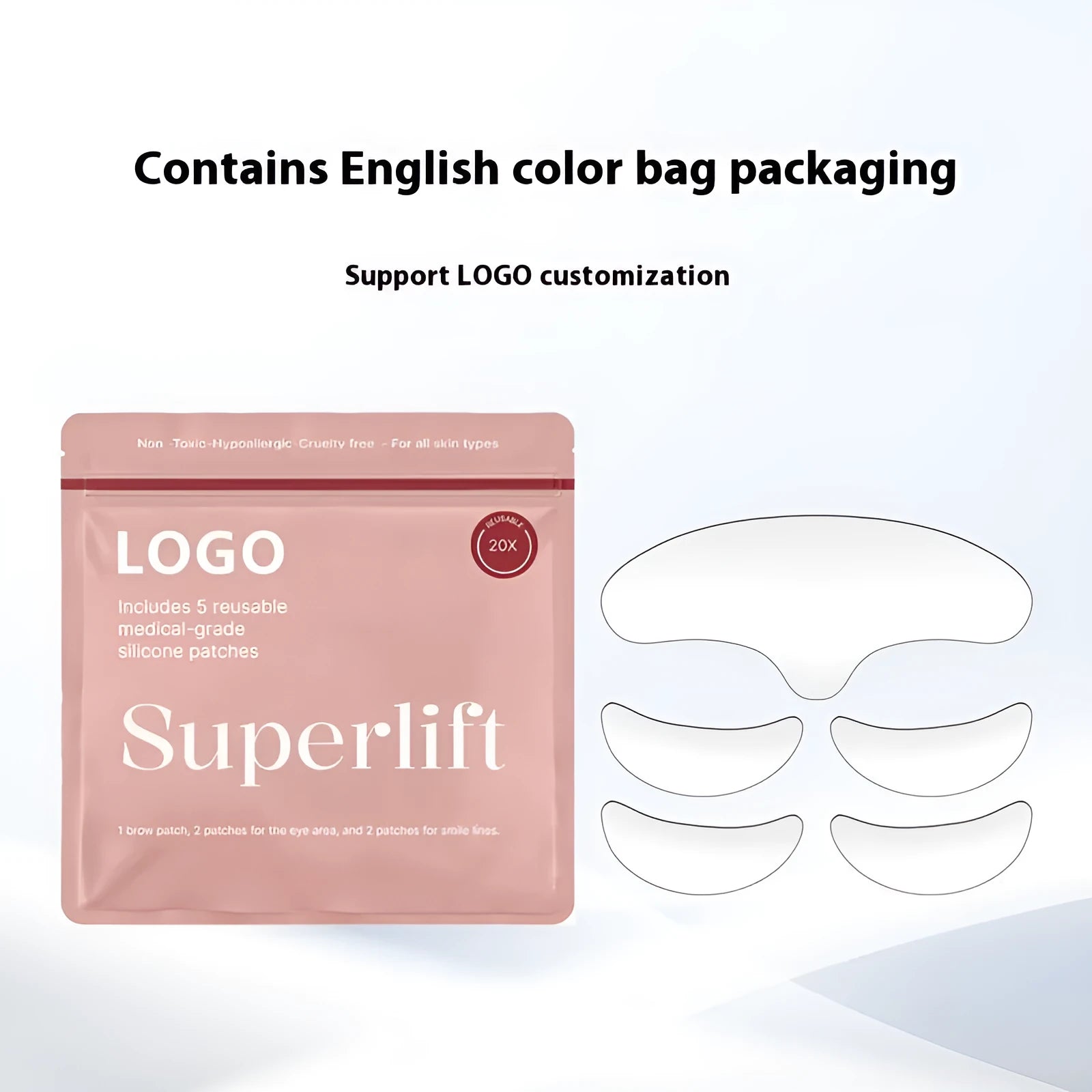 Silicone anti-wrinkle stickers five-piece set for facial wrinkle care