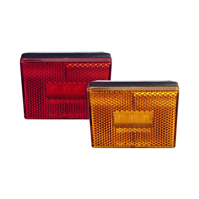 LED trailer side clearance lamp with transparent UV PC cover in red and yellow options