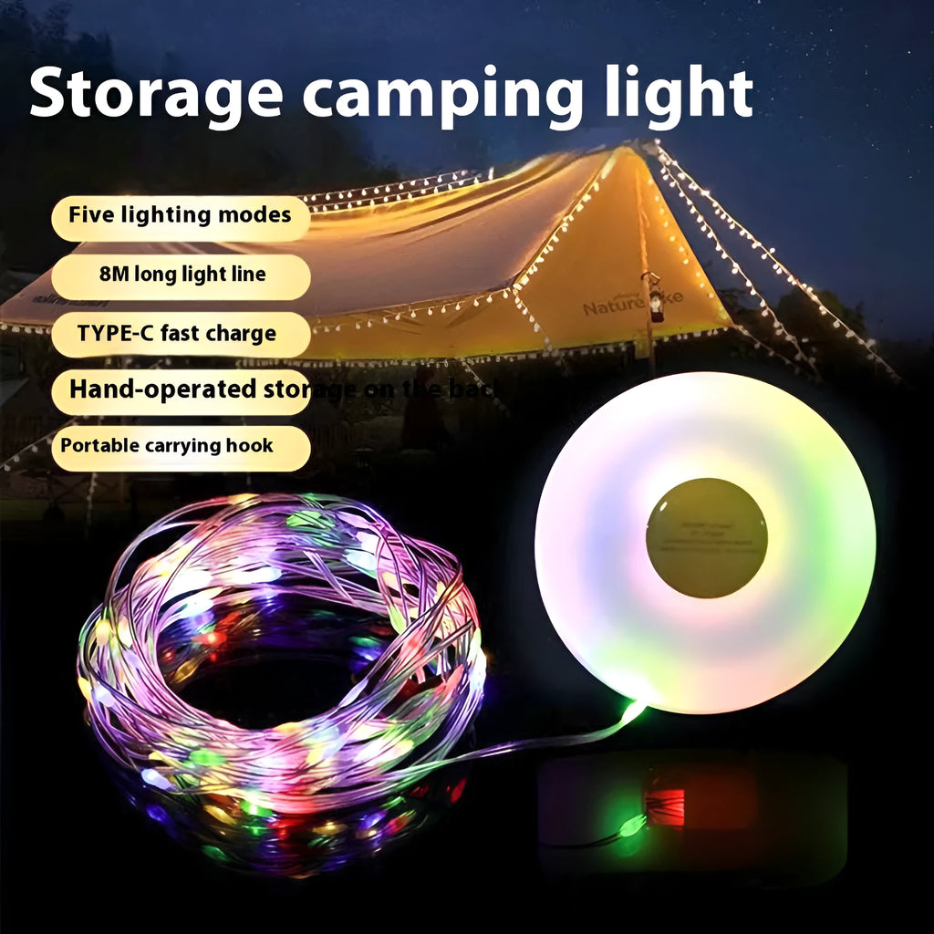 Rechargeable outdoor string lights with 30 LED beads in warm white or multicolour options