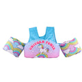 Cartoon children's swimsuit with integrated arm swimming rings in colourful watermelon pineapple design