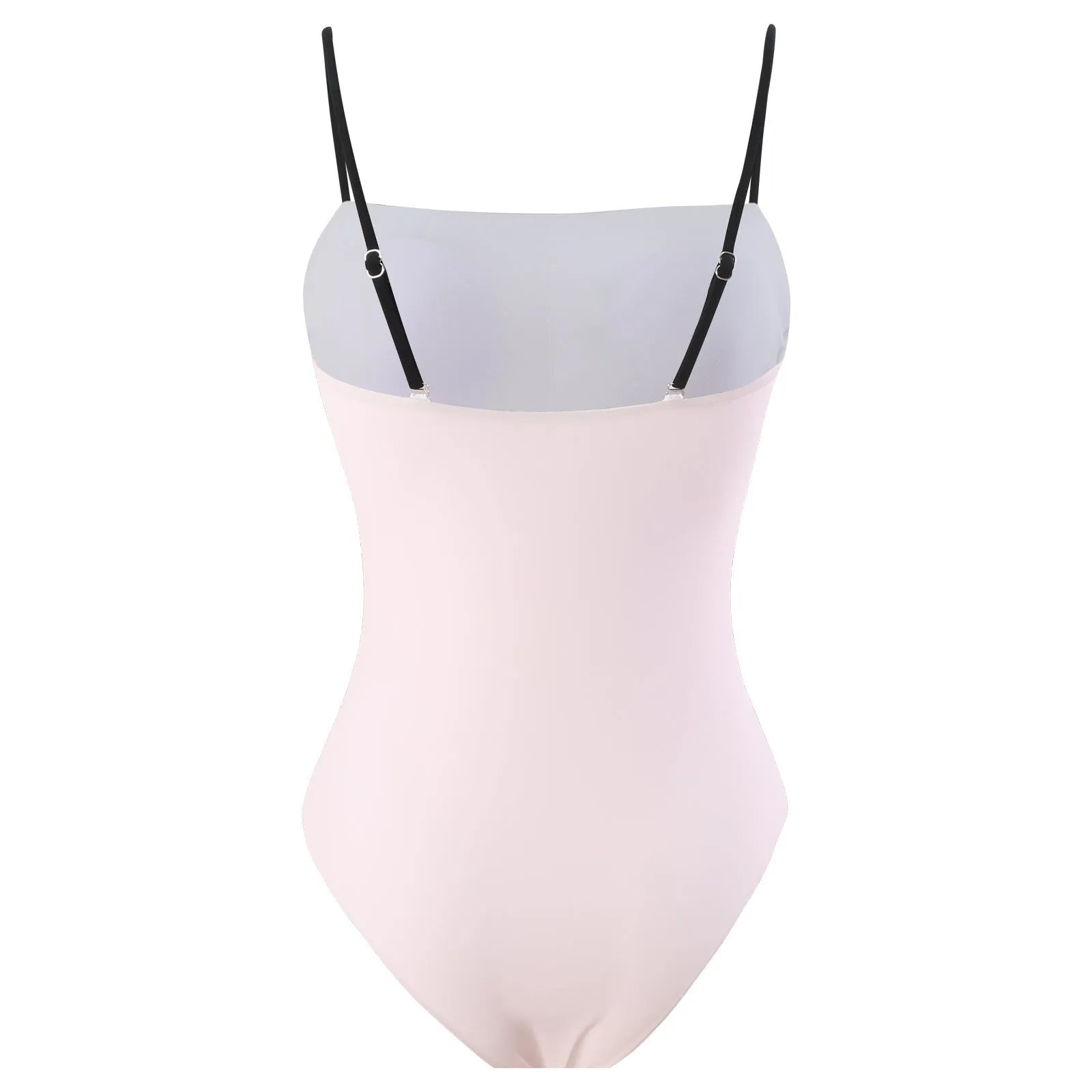 Women's one-piece bikini swimsuit with attached white tulle skirt on a mannequin.