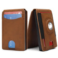 Men's card holder wallet in black, dark brown or light brown with synthetic leather lining