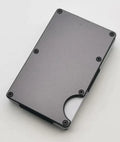 Aluminium grey carbon fibre wallet with RFID blocking for seven credit cards