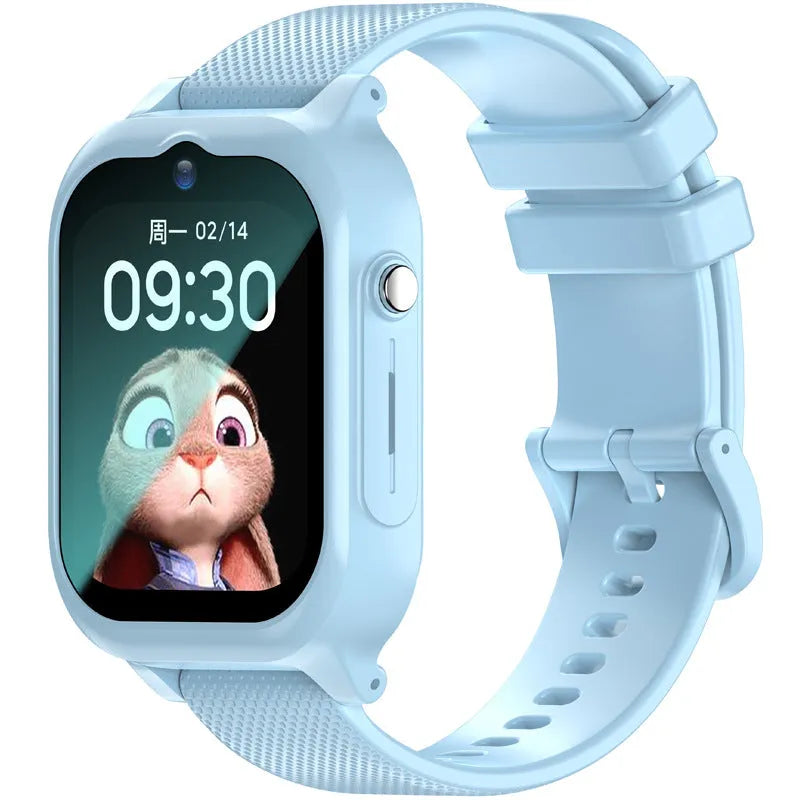 Waterproof smartwatch with square IPS dial and silicone strap in aqua blue colour