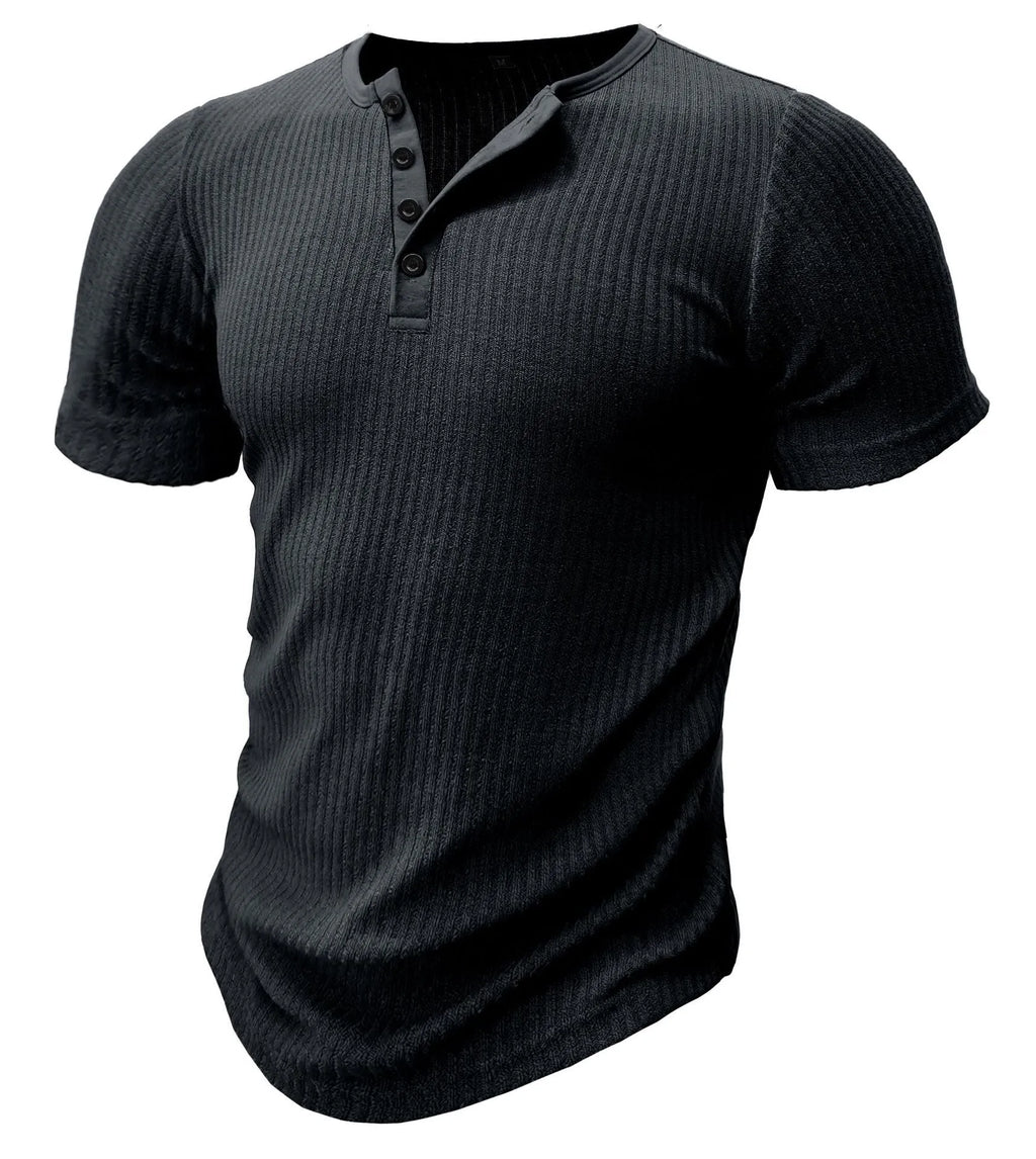 Men's slim-fit sports muscle t-shirt in polyester available in white, black, khaki, army green, navy blue