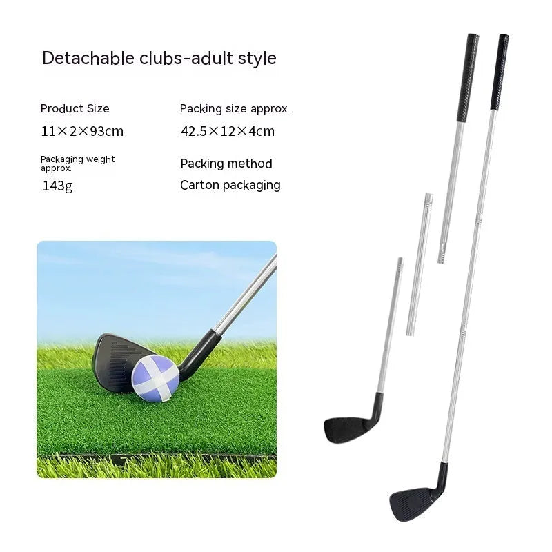 Metal golf club set with adult and children's options for outdoor family sports practice