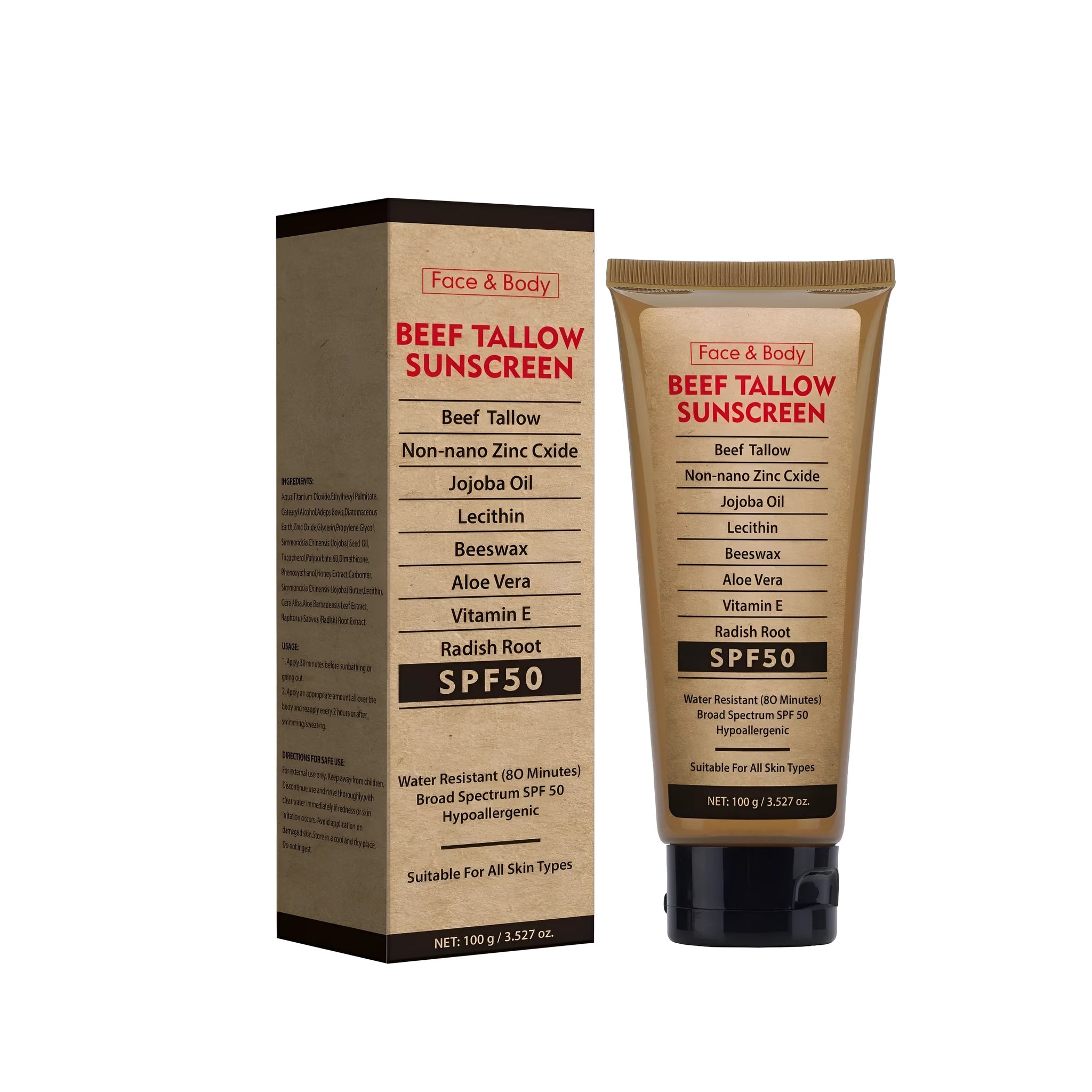 Organic grass-fed butter protective cream in 45mm tube with 100g content