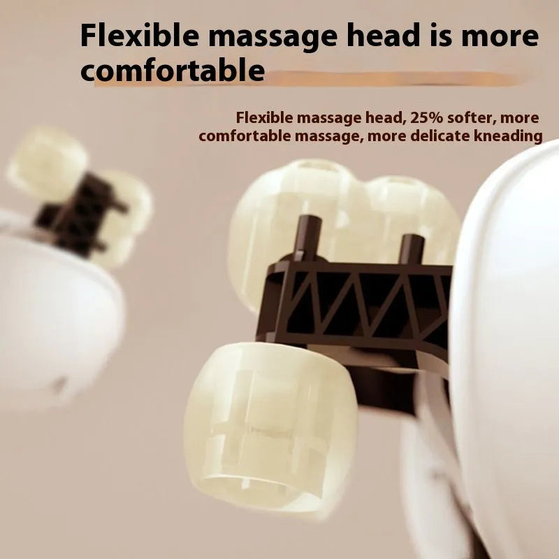 Blue rechargeable electric neck and shoulder massager showing foldable design
