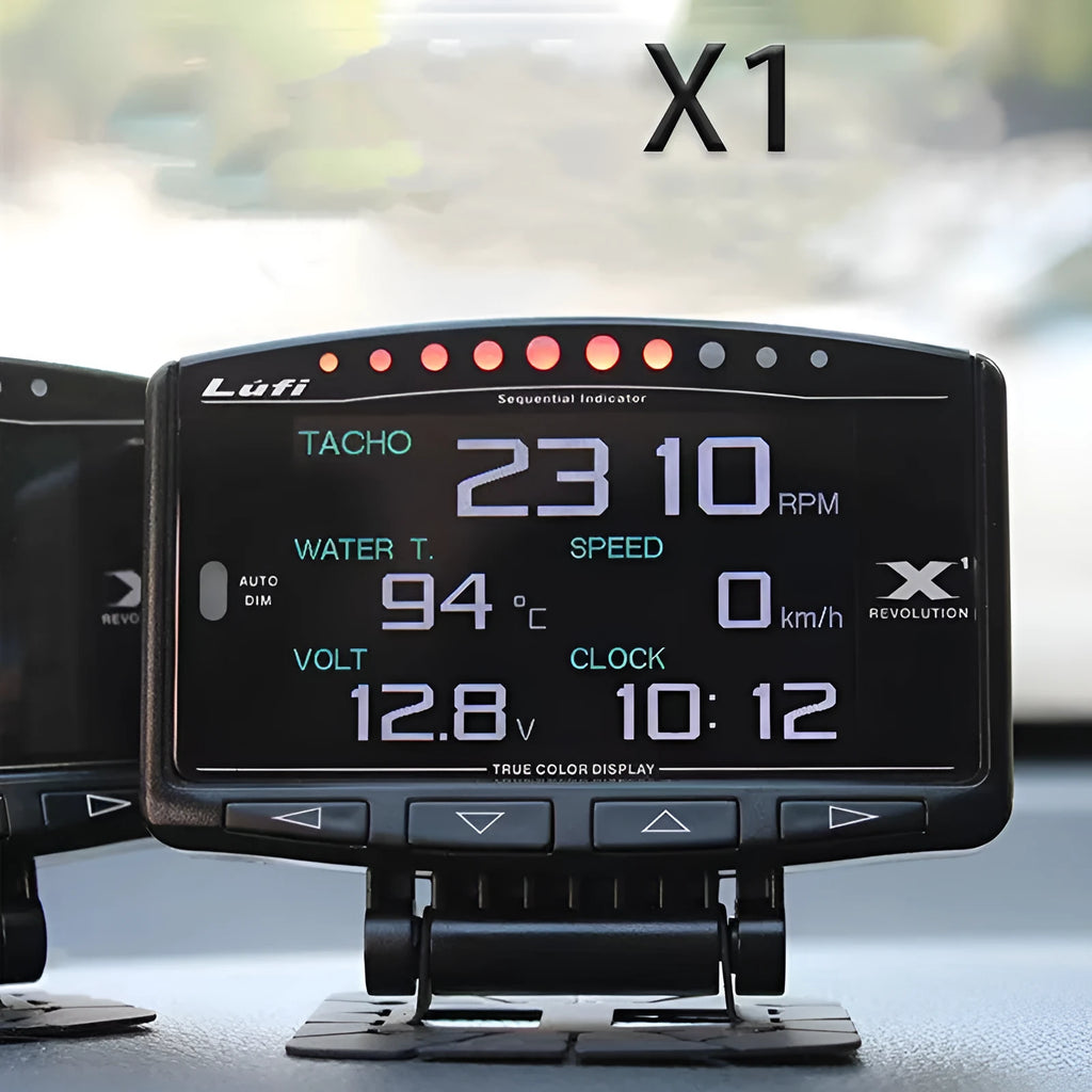 X1 automotive OBD diagnostic instrument with LED display and metal housing