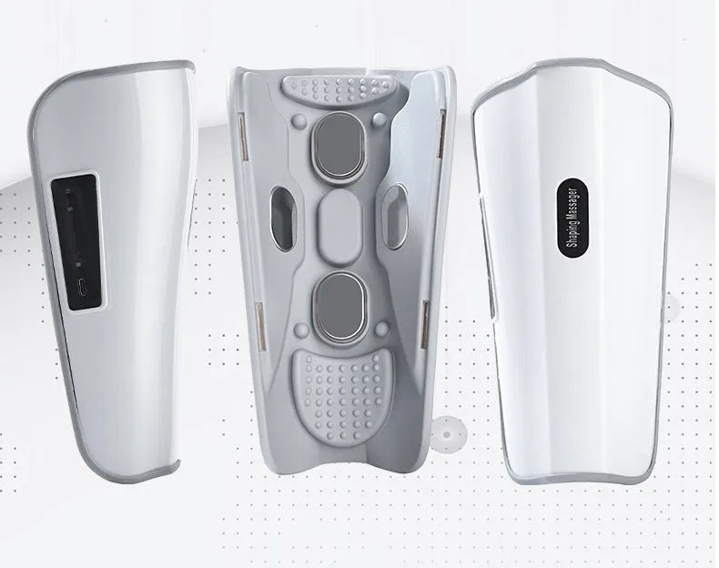 White USB-powered leg massager with infrared physiotherapy and electrotherapy pulse vibration functions