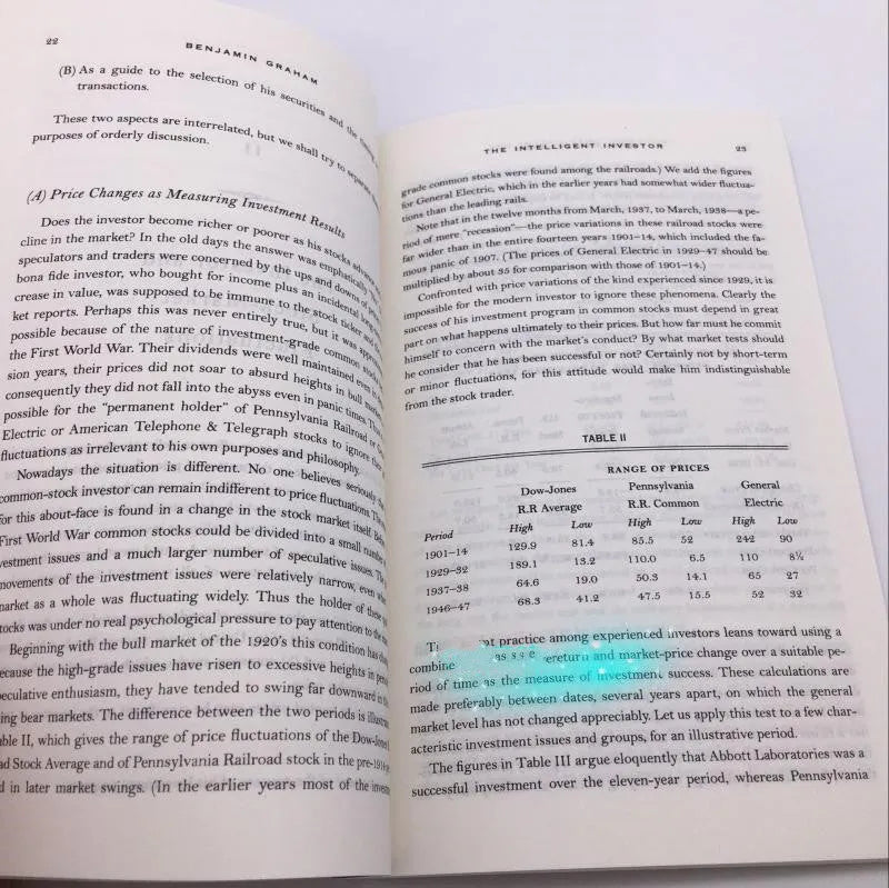 The Intelligent Investor book English version cover showing investment finance title