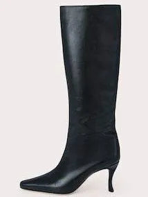 Women's square toe cowboy boots in microfiber, shown in a choice of colours including black, brown, and snake print.