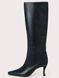 Women's square toe cowboy boots in microfiber, shown in a choice of colours including black, brown, and snake print.