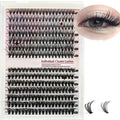 DIY cluster false eyelashes mixed package showing 30D and 40D density lashes with tweezers