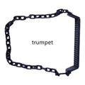 Large truck nonskid chain with semi-hanging design, iron links, shown in three sizes small medium large