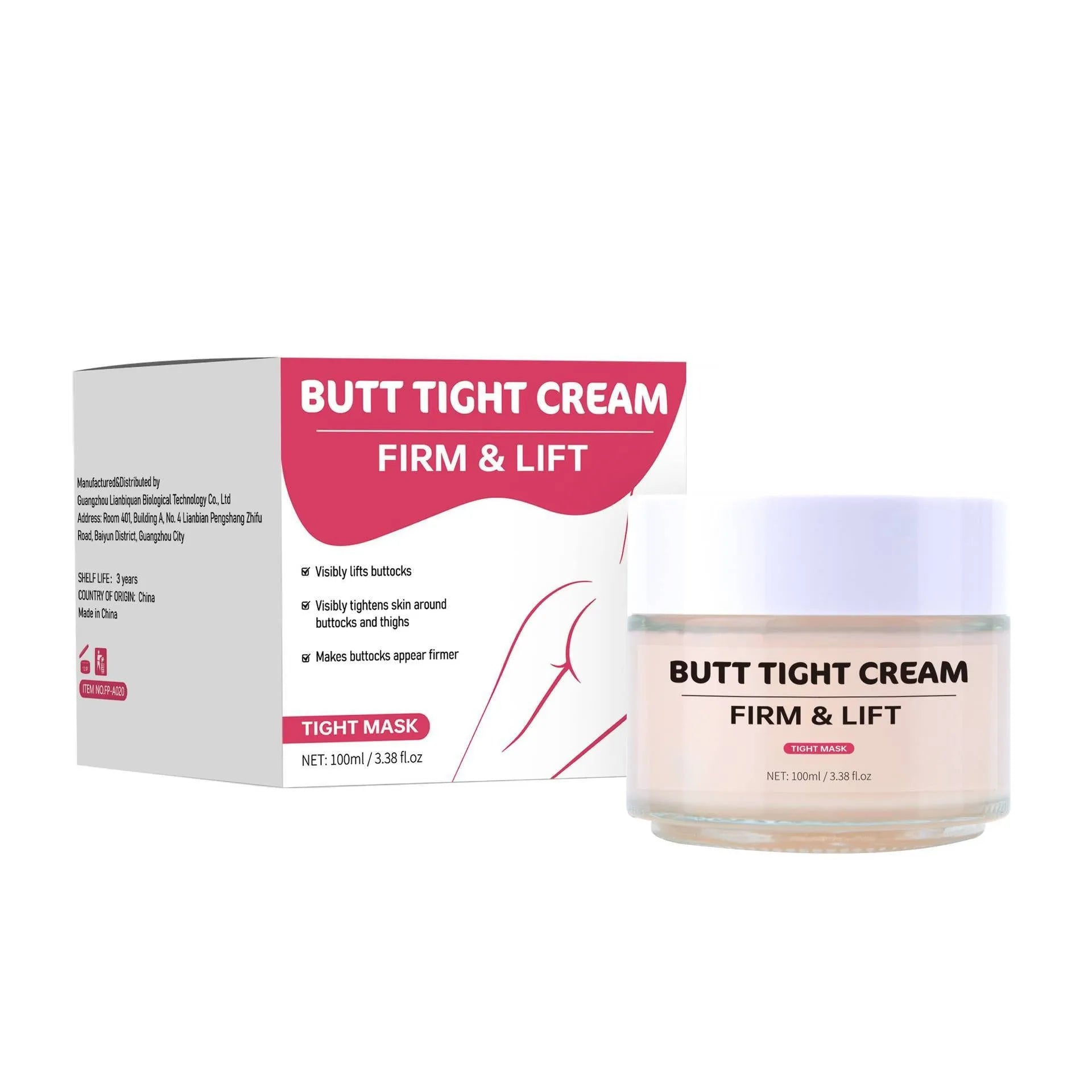 100ml jar of hip tightening cream for body contouring and firming