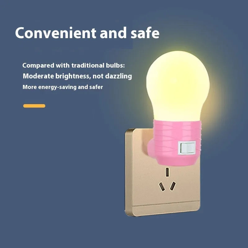 Plug-in bedside baby night feeding lamp in multiple colour options with round design