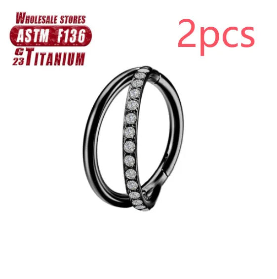 Titanium alloy nose ring hoop in silver, available in multiple lengths for piercing.