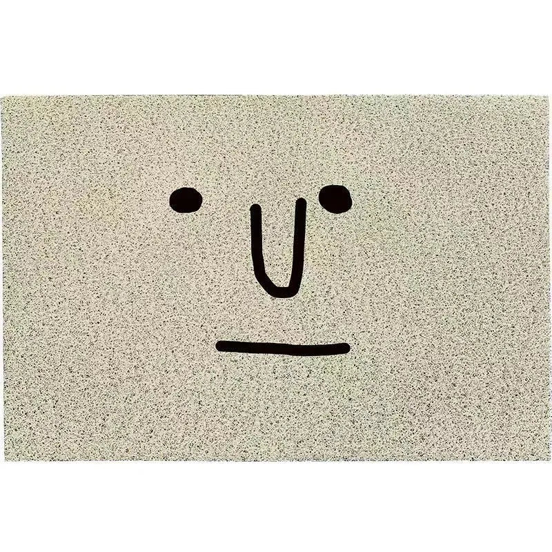 Mr Big Nose cartoon facial expression PVC household floor mat in a square shape.