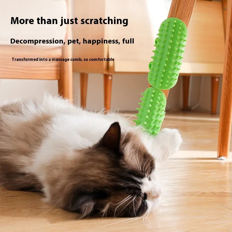 Silicone pet grooming comb with adjustable strap in assorted colours for cats and dogs
