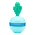Blue or green durable rubber dog treat dispensing puzzle ball toy for medium large breeds