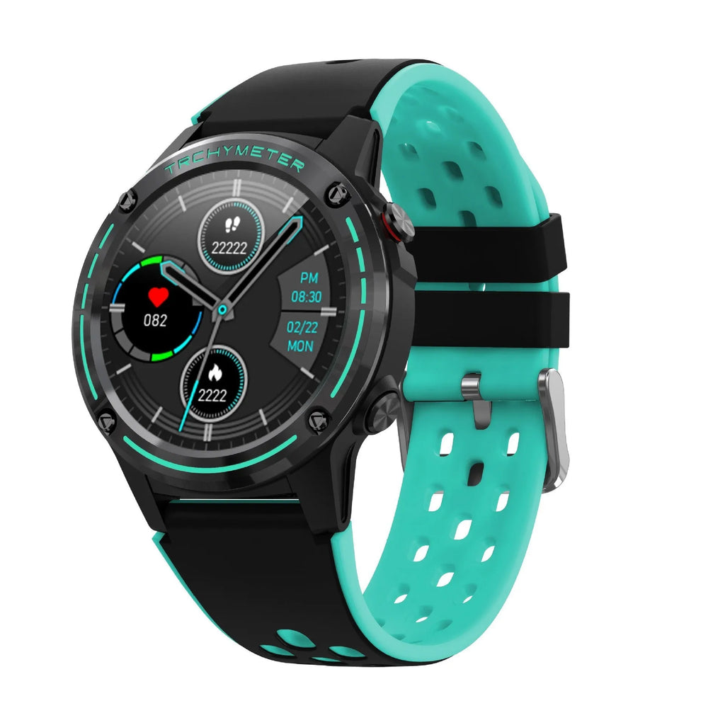 GPS smart watch with square screen and silicone sports bracelet in multiple colour options