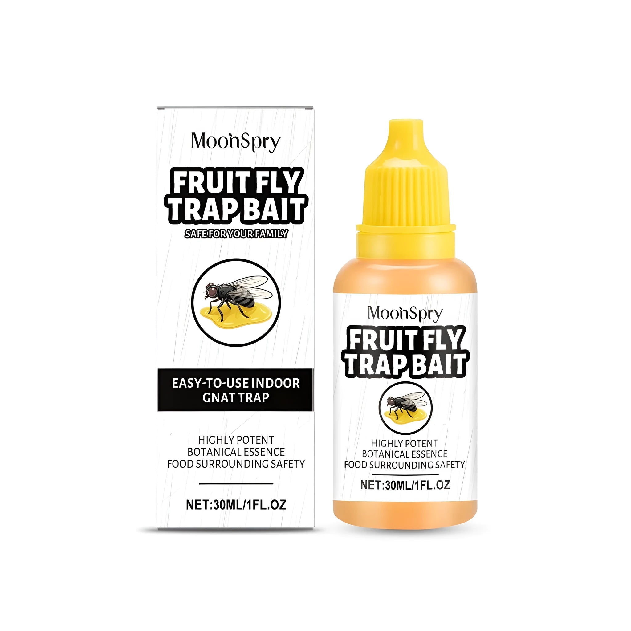 30ml bottle of ready-to-use fruit fly trap bait liquid with natural fruit sugars