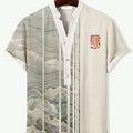 Short sleeve casual shirt with a vibrant 3D digital animal pattern print on the front.