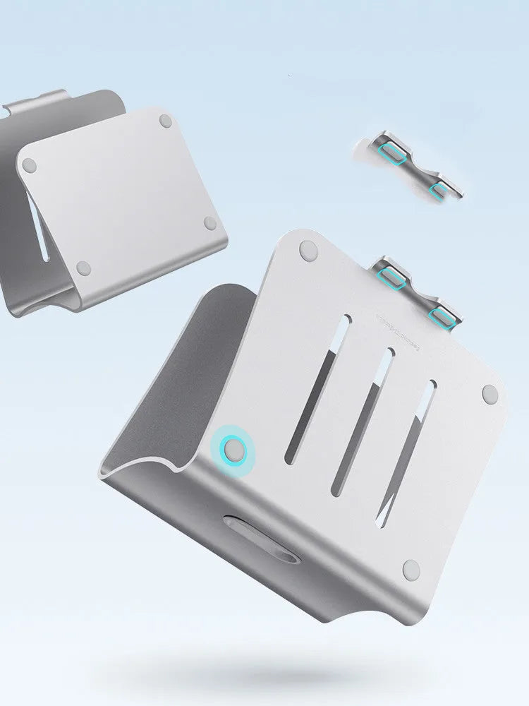 Aluminium alloy notebook cooling bracket with rotary stand and stripe heat dissipation pattern