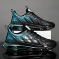 Men's platform sole trainers in mesh with mid-top height and round toe design