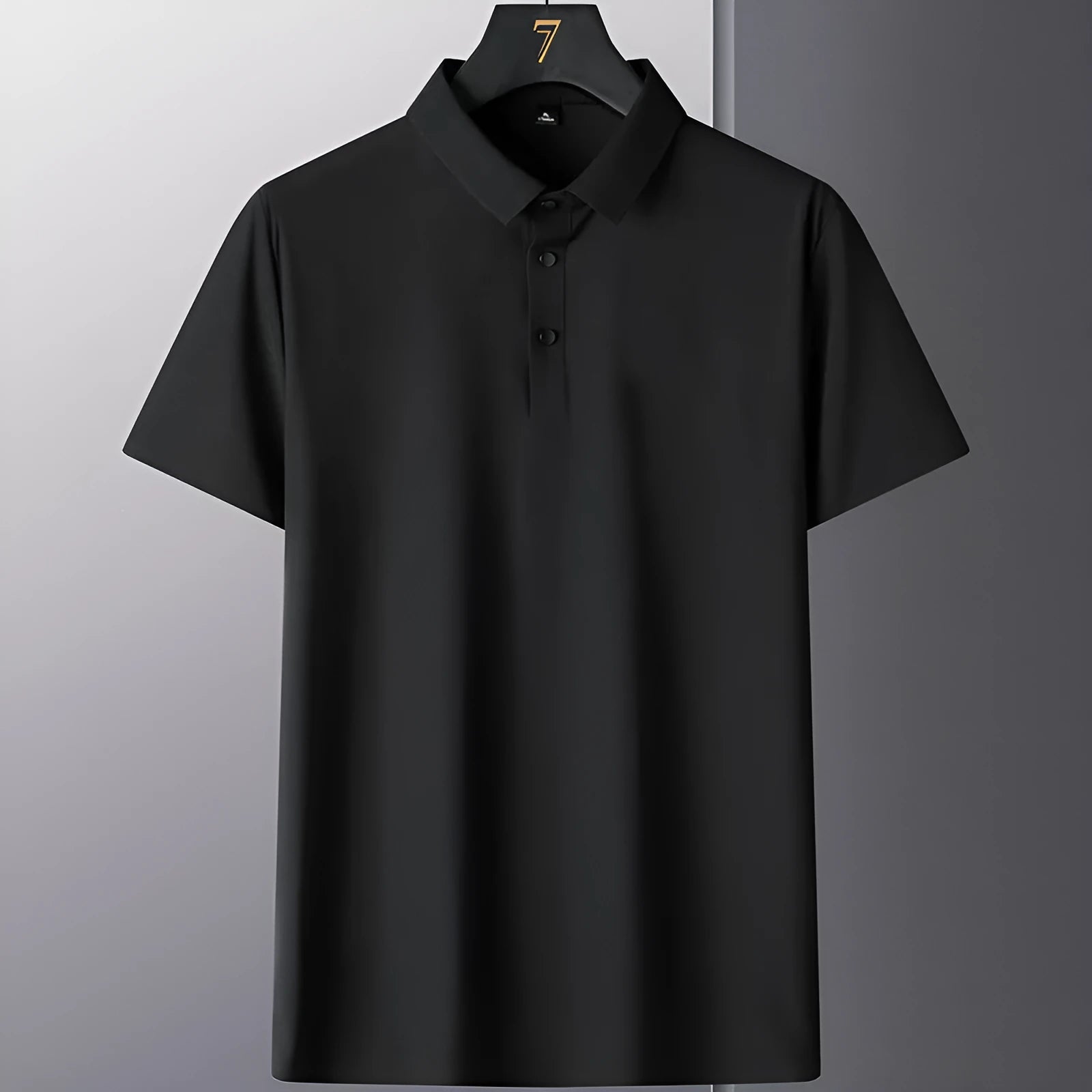 Men's non-ironing business casual shirt in solid colour with short sleeves
