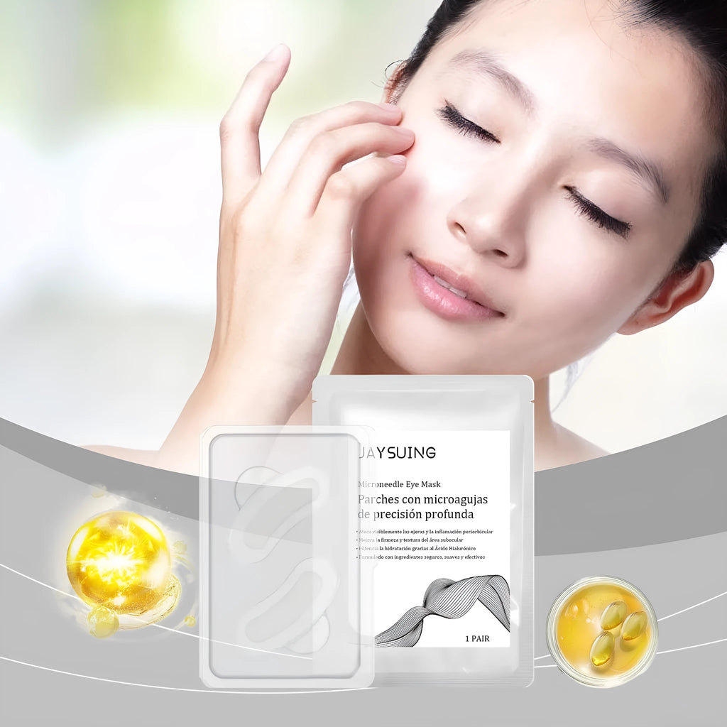 Micro needle eye mask patch for under-eye treatment with dissolving delivery system