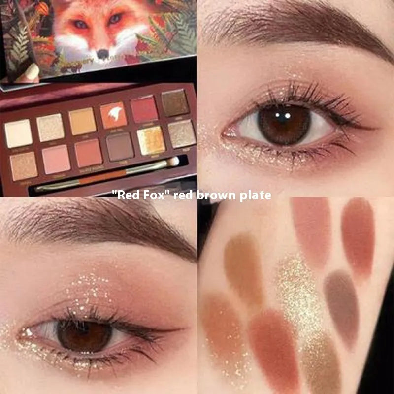 Explorer twelve-colour animal themed eyeshadow palette open showing multiple colour designs