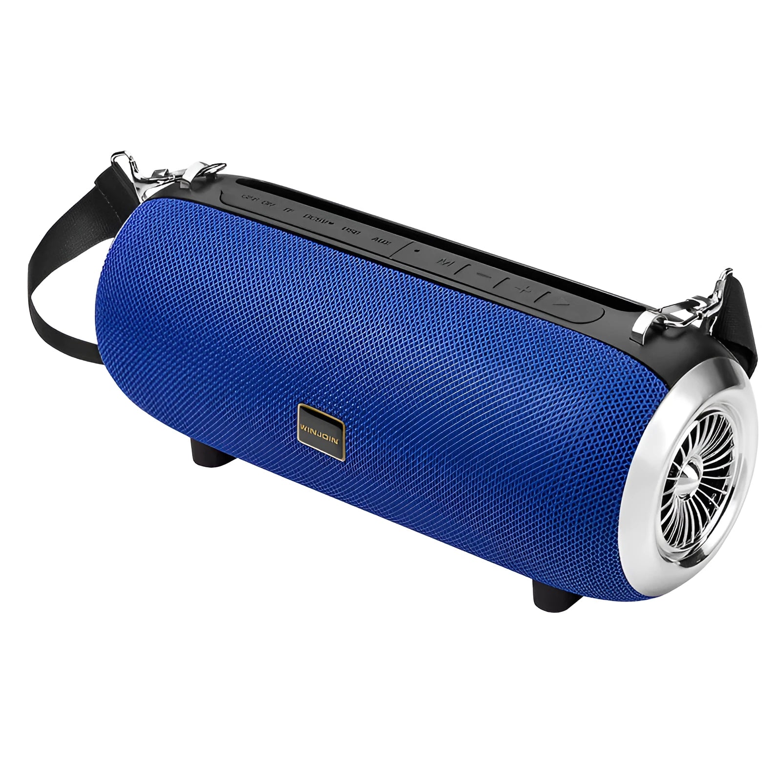 F666 portable Bluetooth speaker in colours black, blue, camouflage, or red with shoulder strap