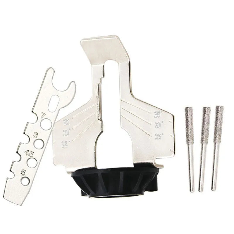 Silver electric chain grinding device accessories with metal band saw blade for mini grinders