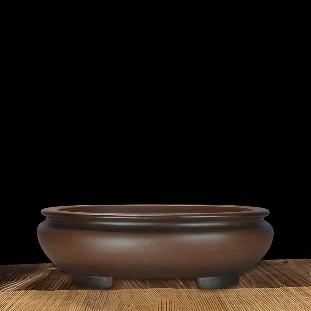 Purple sand porcelain desktop flowerpot with handmade classical styling for indoor plants