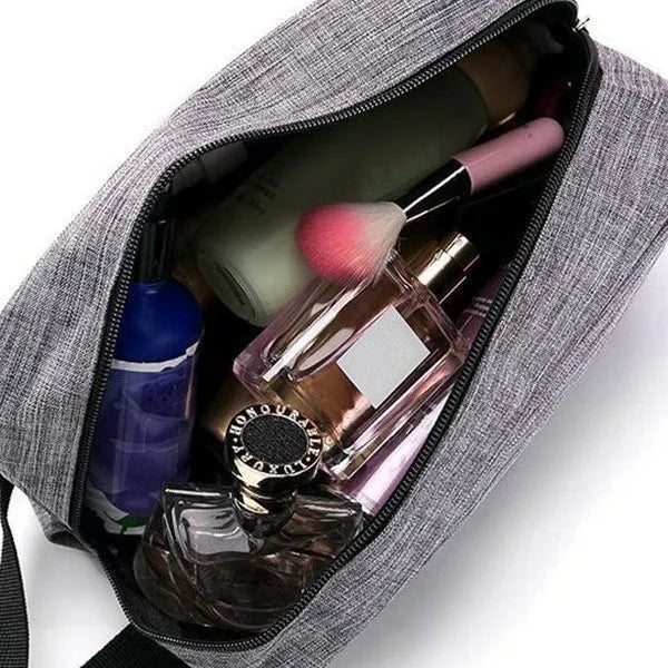 Ultra-light nylon travel makeup bag for men and women in solid colour