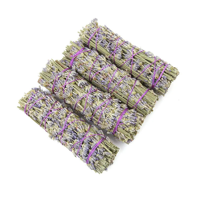 Natural dried lavender flower aromatherapy stick measuring approximately 4 inches.